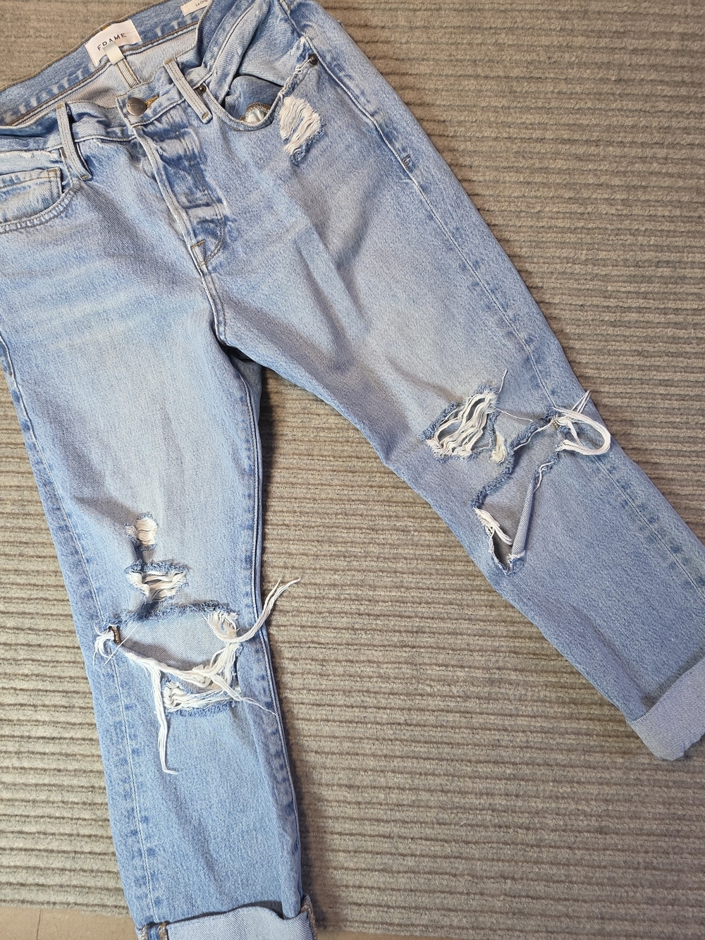 FRAME Le Original London Jeans Womens 26 Distressed Crop Straight 100% Cotton